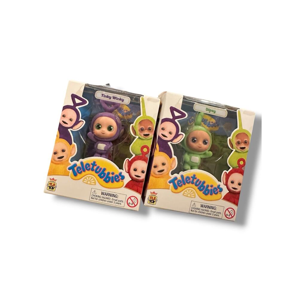 Teletubbies collectible mini figures Dipsy and Tinky Winky
